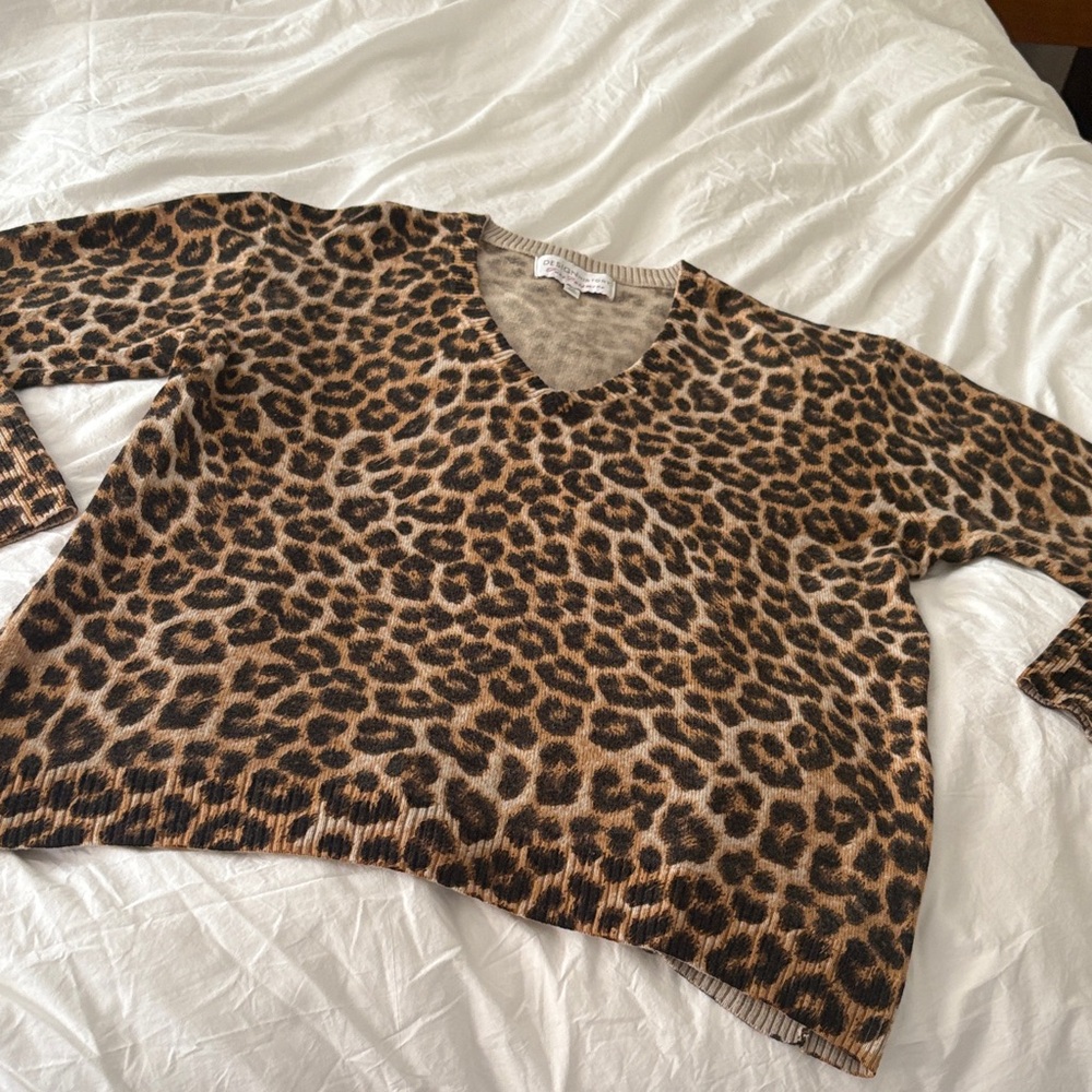 Design History Cashmere Animal Print Sweater